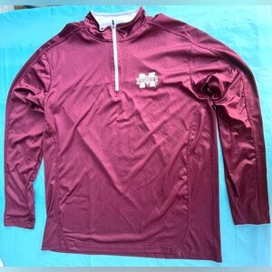 Colosseum Maroon Mississippi State Quarter Zip -Size Large